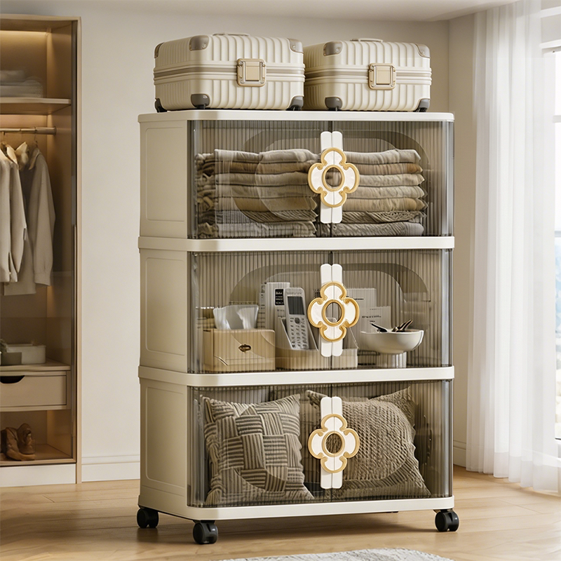 Large capacity clothes thick quilt storage cabinet wheeled wardrobe