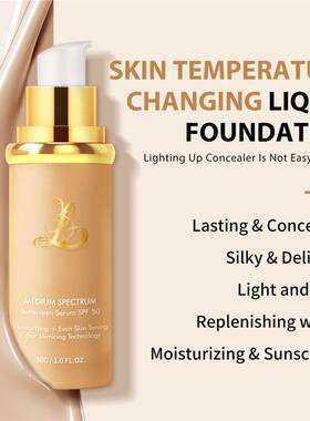 跨境爆款Color changing liquid foundation 4 in 1遮瑕不卡粉