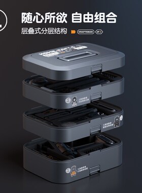 能工盒子多功能五金维修车载手提组合电钻扳手全套家用工具箱套装