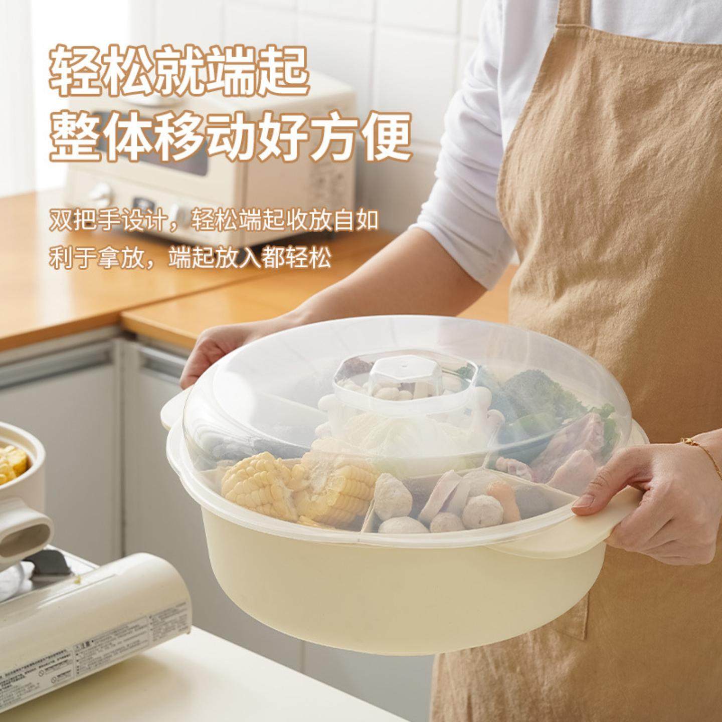 家用厨房旋转火锅沥水篮食材水果蔬菜拼盘多功能备菜盘装洗菜盆,淘宝优惠券,粉丝福利购,淘宝优惠卷