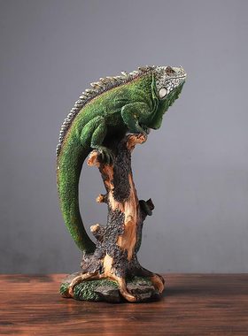 变色龙蜥蜴仿真动物摆设件酒店欧式家居客厅花园电视柜工艺装饰品