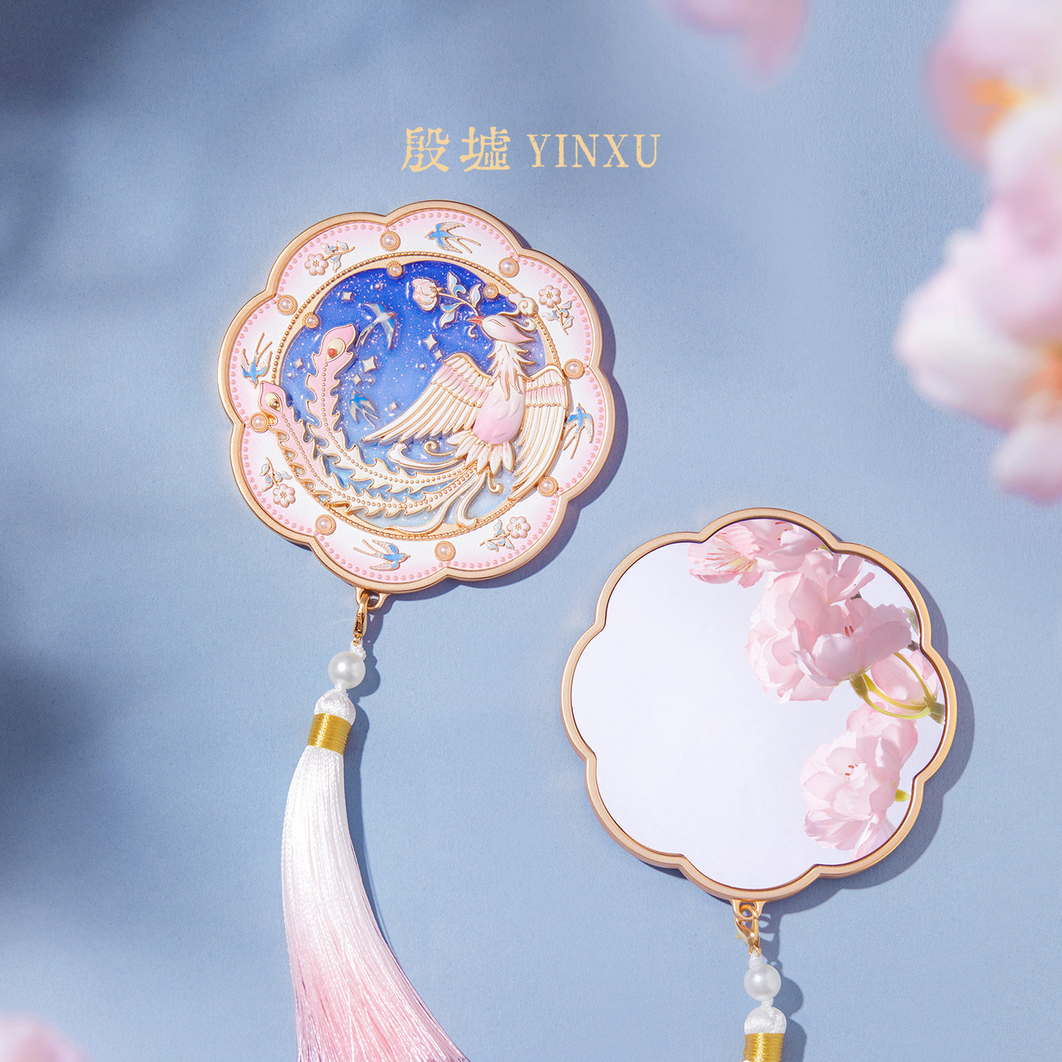 殷墟旗舰店天命玄鸟夜光镜子随身镜安阳博物馆文创妇女节生日礼物