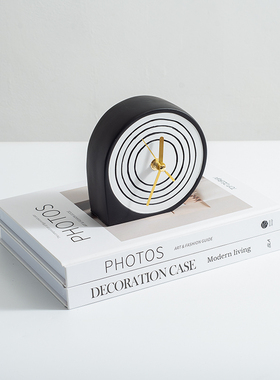 现代创意水滴形钟表摆件样板间卧室床头柜摆设饰品儿童房桌面时钟