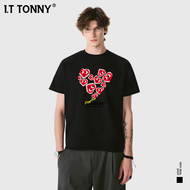 潮牌I.T TONNY官方重磅潮牌宽松小众印花男女同款街头风短袖XG