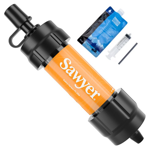 Sawyer索耶迷你净水过滤器便携避险户外净水饮用水橘色SP103 - 图3