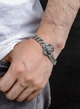 惜汝虎头环套环手链男女士复古潮