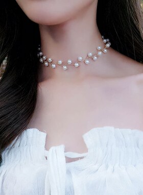 超美百搭蕾丝锁骨链韩版简约颈饰