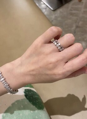 法式轻奢小众素珠镶嵌圆钻叠戴女