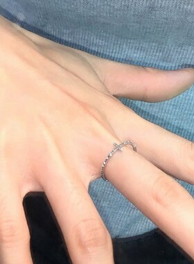 十字架素圈戒指女冷淡风时尚百搭