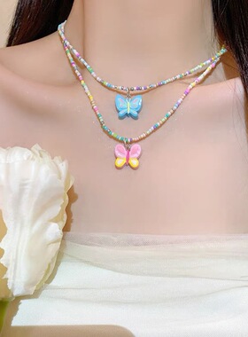 新款辣妹风昭和原宿彩绘串珠星星