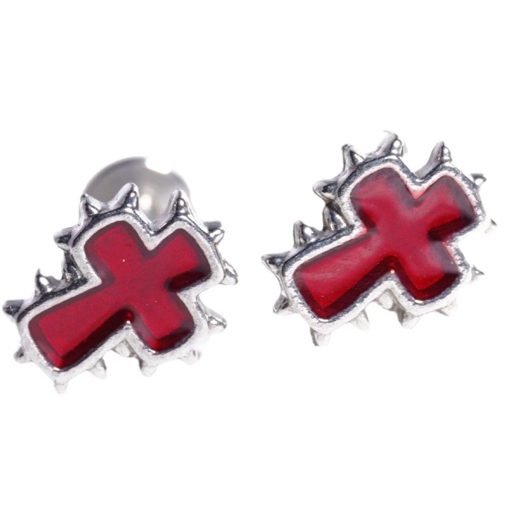 滴油红色十字架唇钉内螺纹小众个性.耳骨钉耳蜗钉穿刺,淘宝优惠券,粉丝福利购,淘宝优惠卷