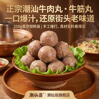 【哒哒优选】潮汕牛肉丸正宗汕头牛筋丸火锅麻辣烫牛丸潮州手打