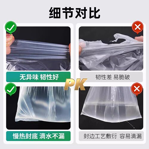 白色食品级塑料袋批发方便袋食品袋胶袋一次性打包袋透明袋子手提 - 图0