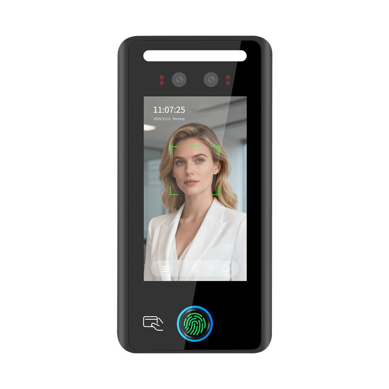 4.5-inch dynamic face recognition fingerprint access control office building fingerprint card swipe password attendance access control system