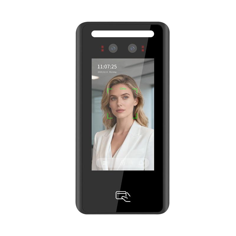 4.5-inch dynamic face recognition fingerprint access control office building fingerprint card swipe password attendance access control system