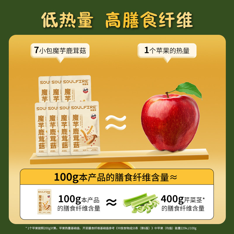 味蕾实验辣魔爽魔芋鹿茸菇追剧办公学生零食独立小包装180g
