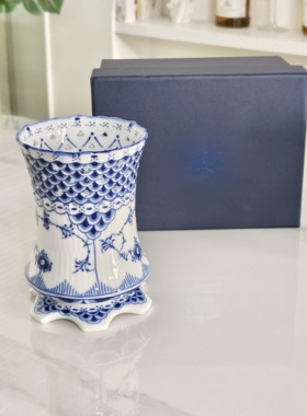 皇家全蕾丝手绘哥本花瓶烛台笔筒摆件客厅插花装饰品高级感轻奢风