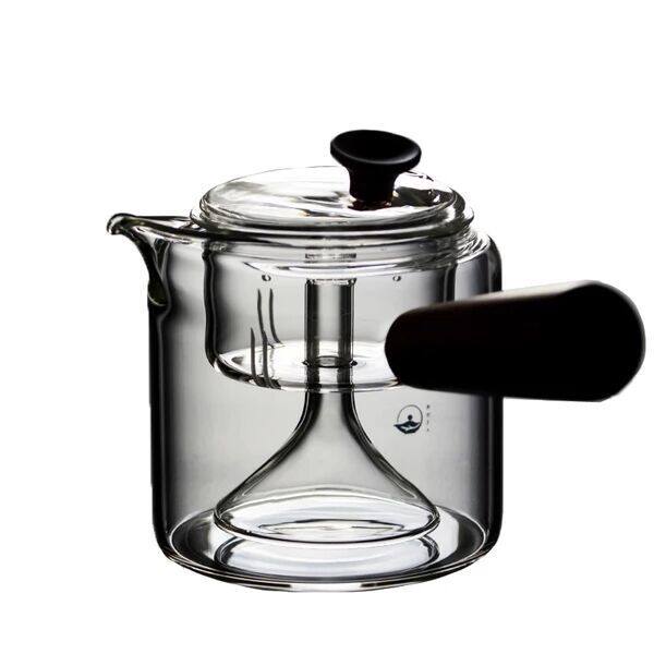 Side handle wooden steaming teapot filter tea set household teapot electric pot stove teapot high borosilicate glass side handle pot