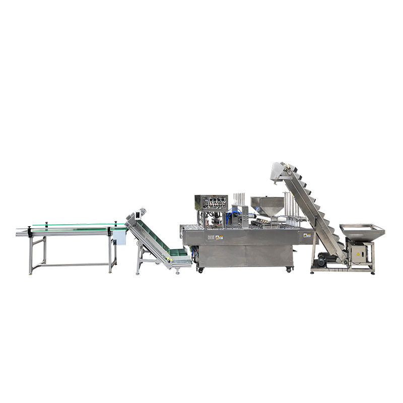 Popcorn filling production line paper cup popcorn corn filling and sealing machine barrel granule filling and sealing machine