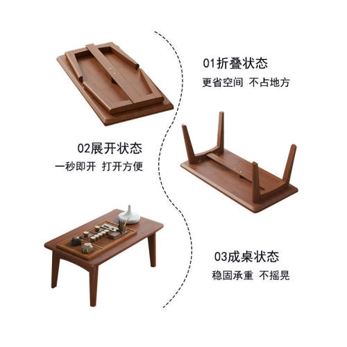 飘窗小桌子可折叠炕桌家用榻榻米非实木茶几床上学习吃饭矮飘窗桌 - 图2