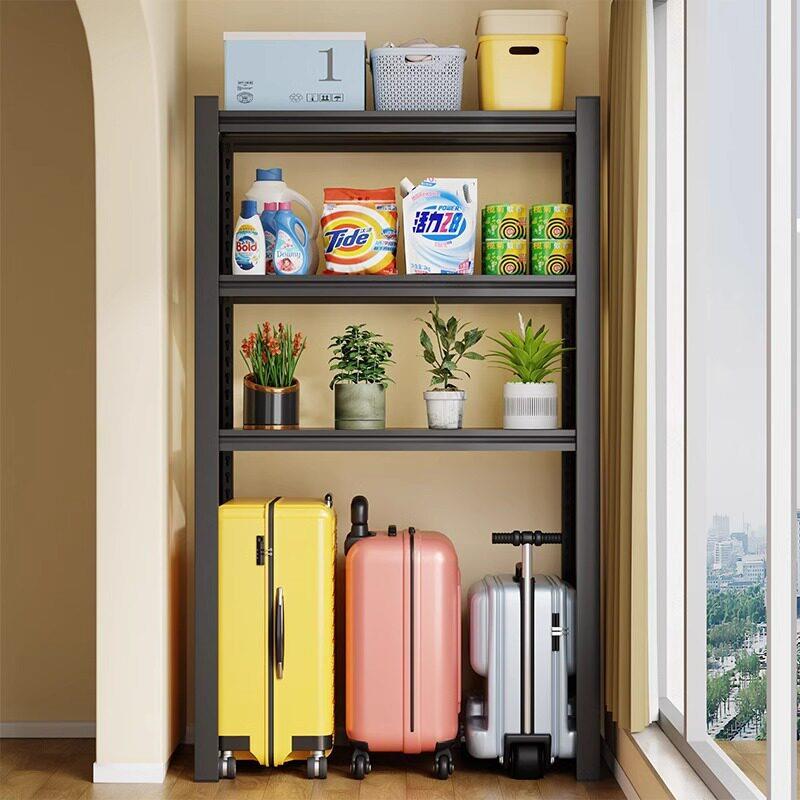 Household shelf storage rack multi-layer angle steel storage rack utility room organizer rack basement can add hole board storage