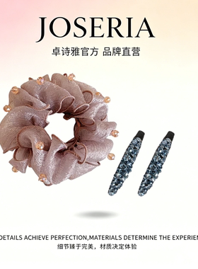 卓诗雅香槟咖闪光欧根纱大肠发圈