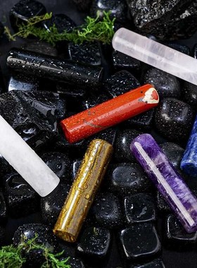 天然紫粉水晶白水晶圆柱摆件水晶原石家居客厅装饰品开业乔迁礼品