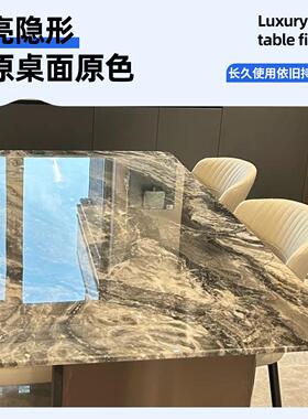 奢石桌贴膜防烫岩餐板大理桌微晶石台面奢石餐桌面石家具耐高温透