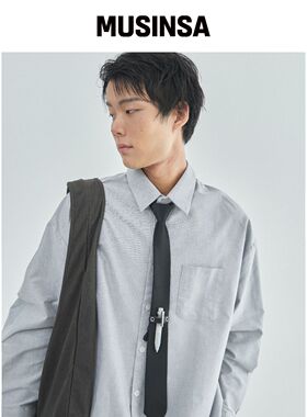 LAD EDITION 皮革支架领带_黑色 MUSINSA韩国官网直邮进口