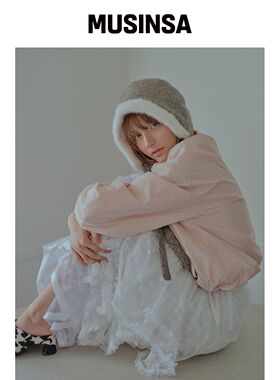 POESIEDAME DOWNY 保暖灰色帽子 MUSINSA韩国直邮官方正品