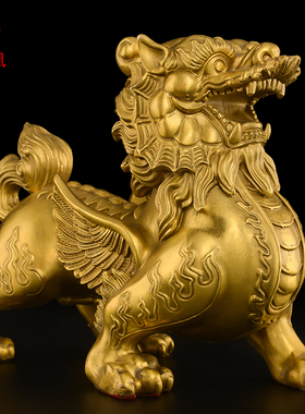 铜貔貅摆件一对黄铜招貔恘天禄铜制皮丘财客厅办公室开业礼品大号