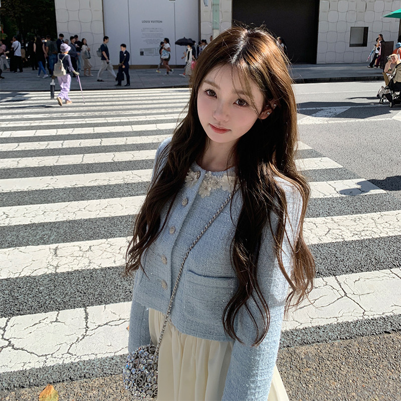 你的懒懒llan【貌美香香】粗纺呢质感富家小姐H小香廓形外套女