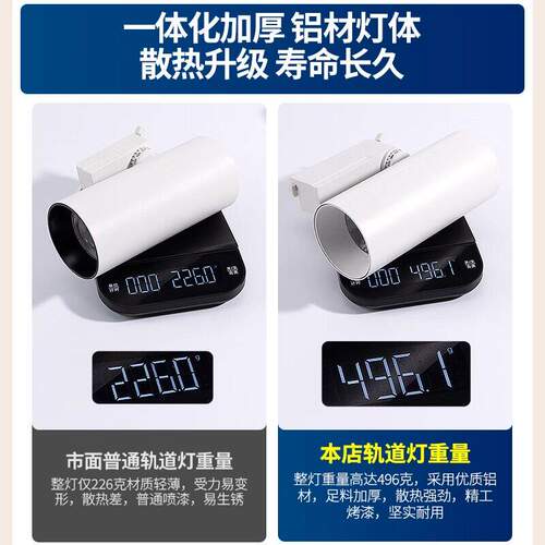 服装店射灯led轨道灯店铺商用聚光超亮30w明装可调角度cob导轨灯 - 图1