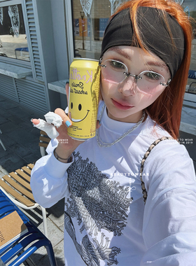 Rubyoffice/细腻裸感宽松时髦百搭运动风发带刺绣吸汗透气纯色
