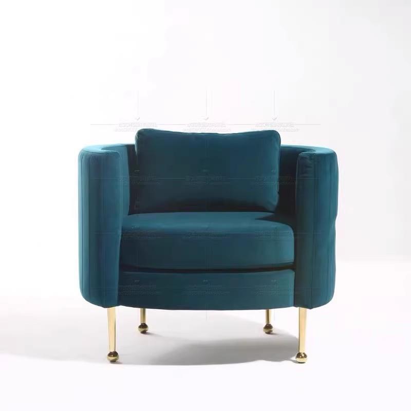 Nordic light luxury velvet fabric leisure single sofa simple small apartment living room bedroom semi-circular chair