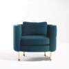 Nordic light luxury velvet fabric leisure single sofa simple small apartment living room bedroom semi-circular chair