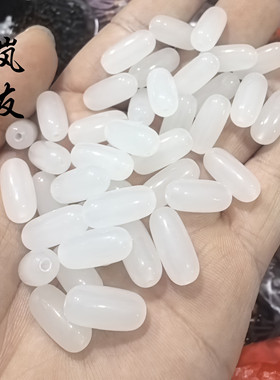 仿和田玉随形散珠青白玉米珠
