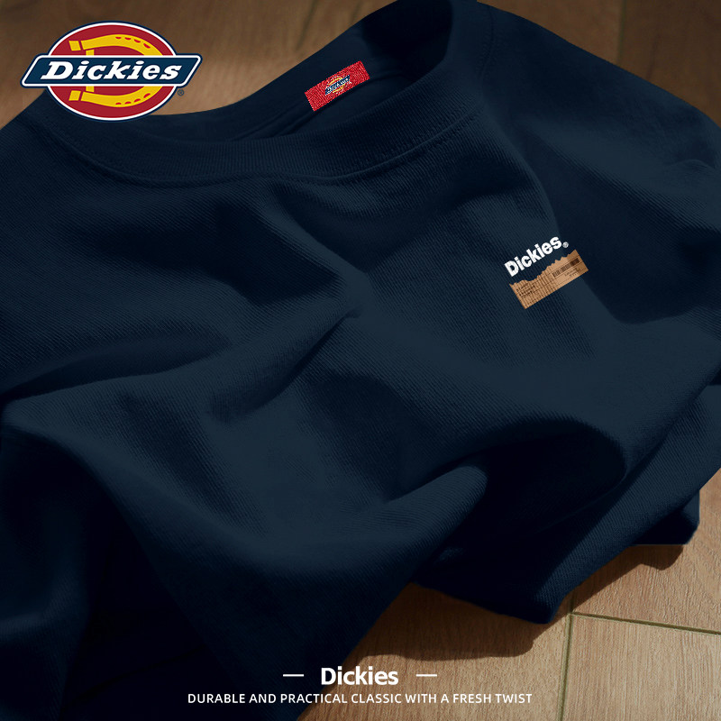 Dickies藏青色男款短袖T恤2026夏季新款美式重磅打底百搭宽松半袖