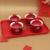 Wedding supplies festive tea cup wedding gift change wedding cup dowry tea set supplies pair of bowls