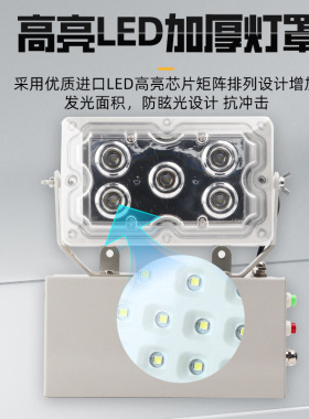 固态应急灯NFC9178铝合金壳体壁式安装应急10小时LED可旋转灯头