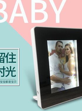 魔镜相框摆台关灯是镜子开灯是相框画框镜子两用情侣写真照片相.