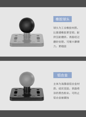 卡车北斗车载设备支架驾驶台固定架1英寸球头30*37.5孔位方形底座