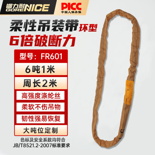 FR601 柔性吊装带 环形6吨1米 - 图0