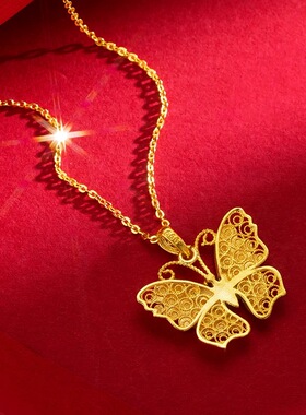 花丝蝴蝶项链时尚高级感女
