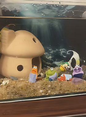 鱼缸造景比奇堡路人鱼摆件