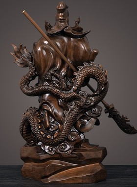 武财神关公摆件招财九龙关羽二爷供奉佛像客厅办公室装饰开业礼品