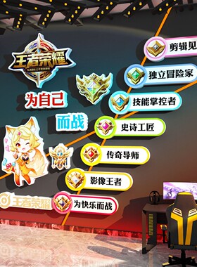 网红电竞房间装饰品酒店电玩屋网吧咖创意海报背景墙面广告贴纸画
