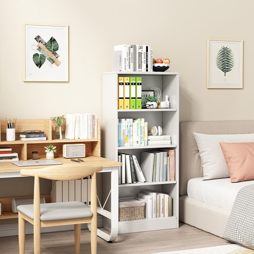 实木简约落地靠墙置物柜夹缝书柜书架2022新款窄柜子储物柜收纳柜 - 图0