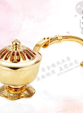 唐密真言宗一面器 唐密法器 手炉 护摩炉手持香炉 纯铜供佛香炉