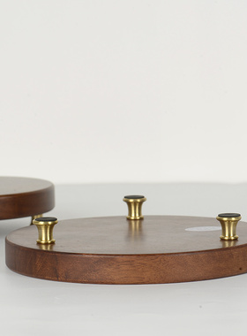 实木圆形底座金丝檀木花盆花瓶酒坛托架佛像工艺品石头摆件大底座